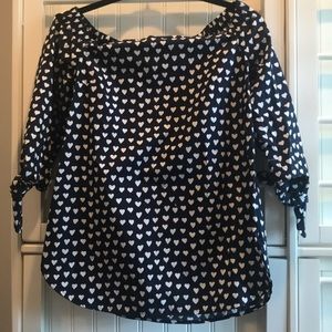 Draper James off the shoulder cotton blouse.